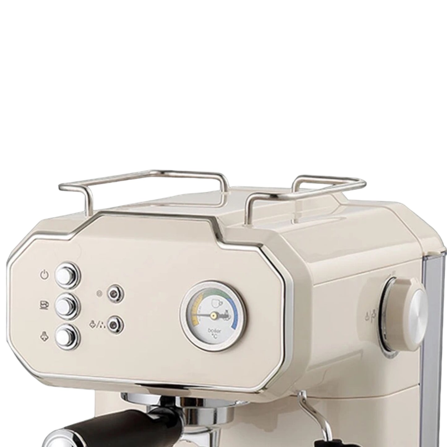 Coffee Machine, Retro Cream White Espresso & Cappuccino Maker