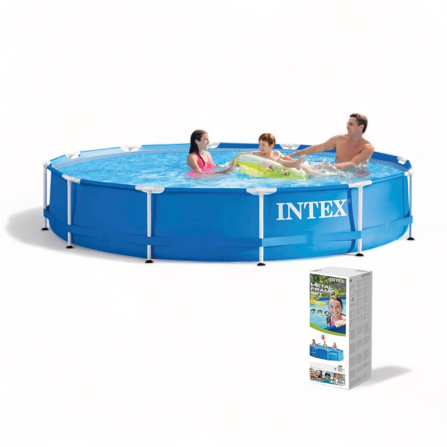 INTEX Metal Frame Pool - With Pump - Blue