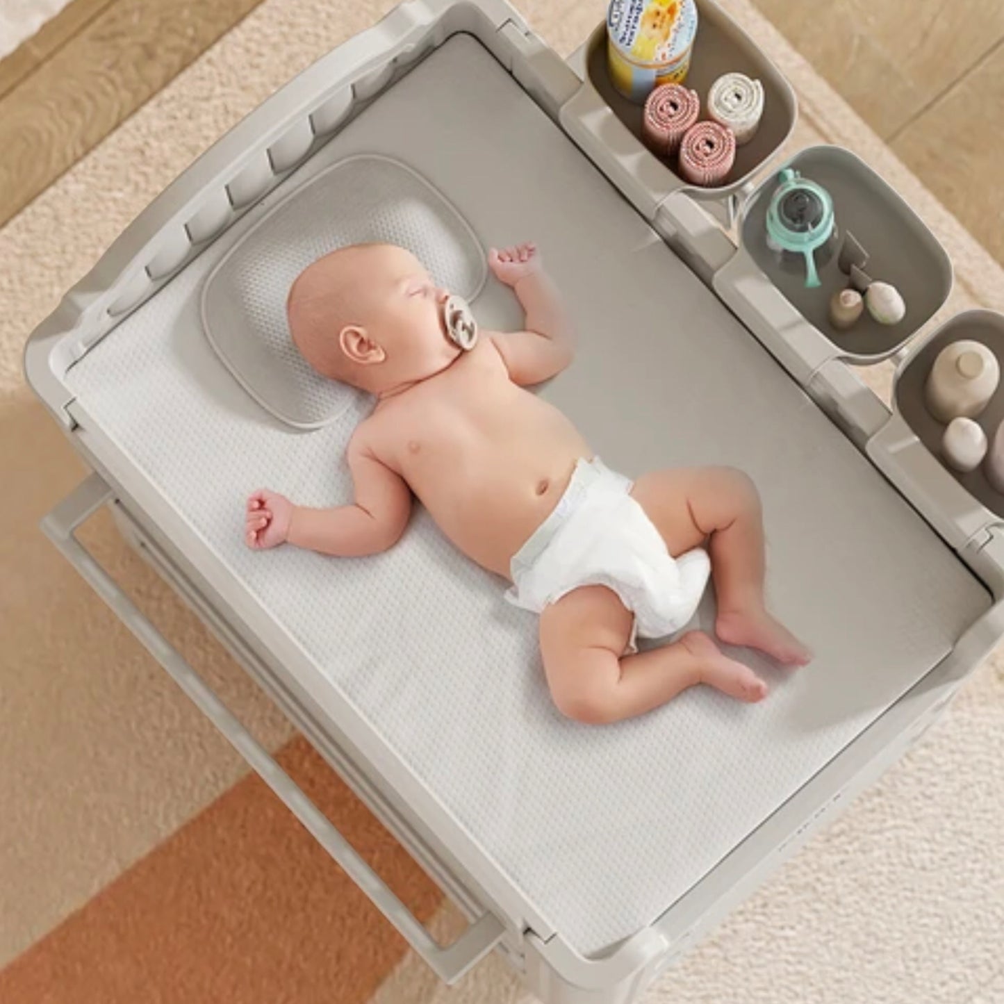 All-in-One Baby Care Desk – Diaper Changing Table with Soft Mattress and Pillow for Ultimate Comfort