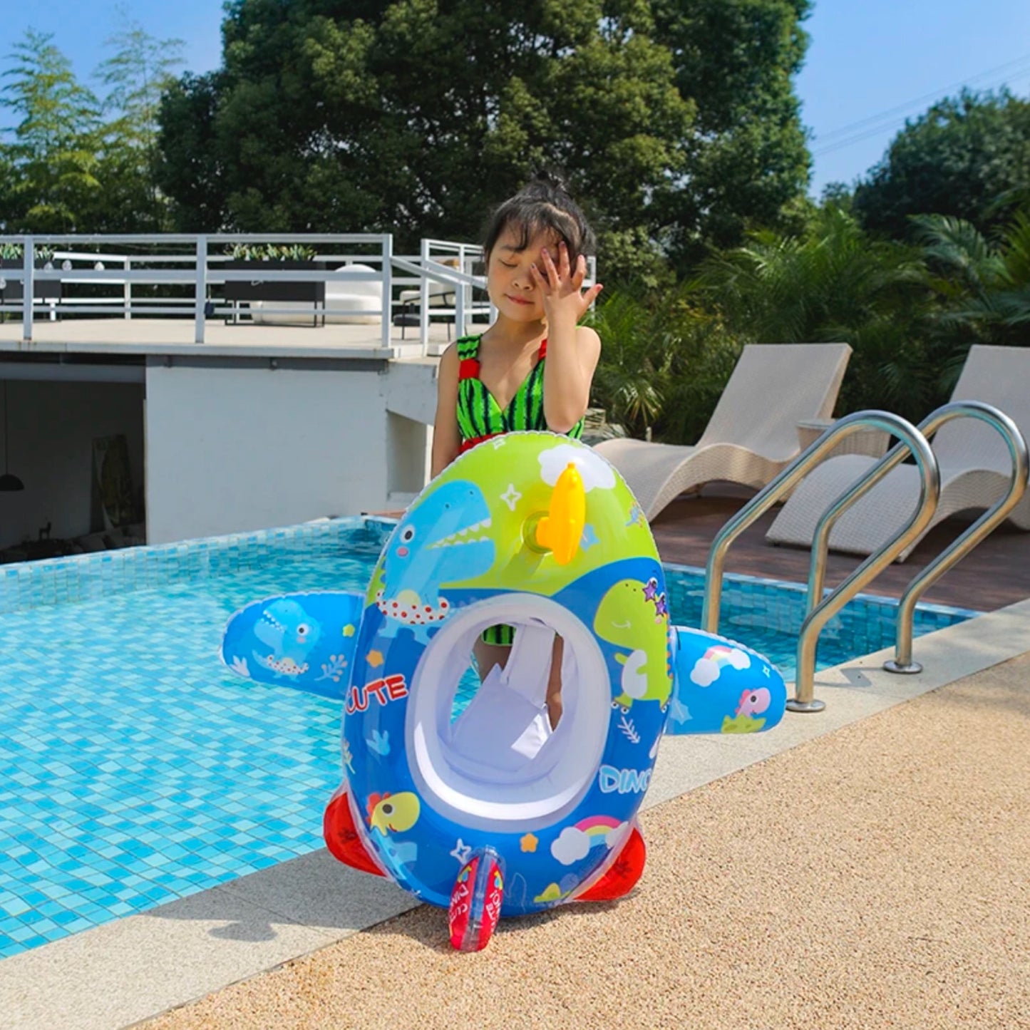 Inflatable swimming float ride for kids
