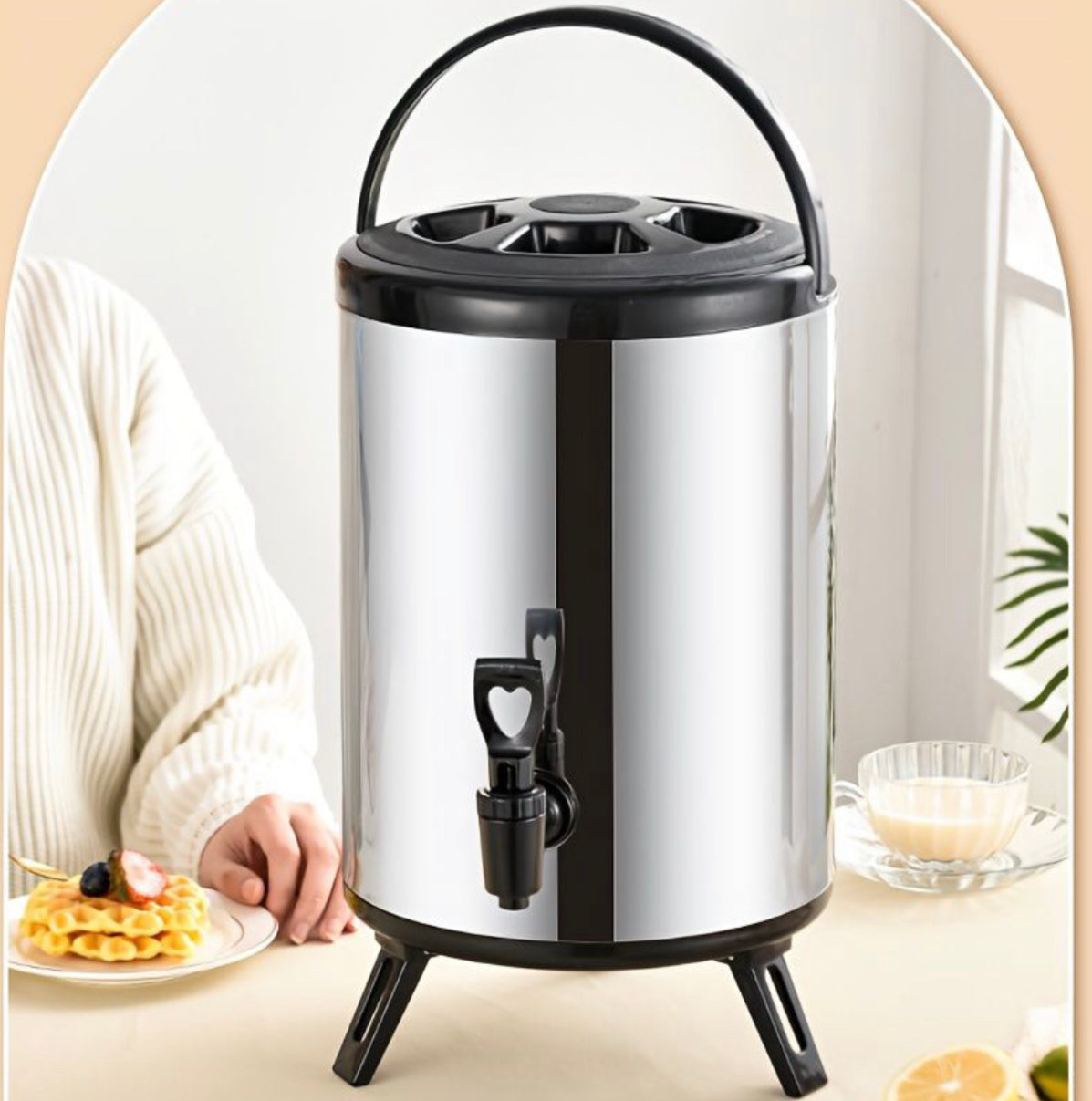 10 Litre Stainless Steel Insulated Beverage Dispenser with Tap
