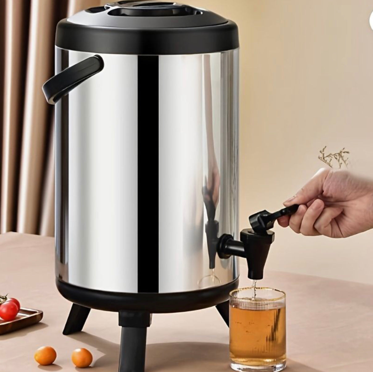 10 Litre Stainless Steel Insulated Beverage Dispenser with Tap