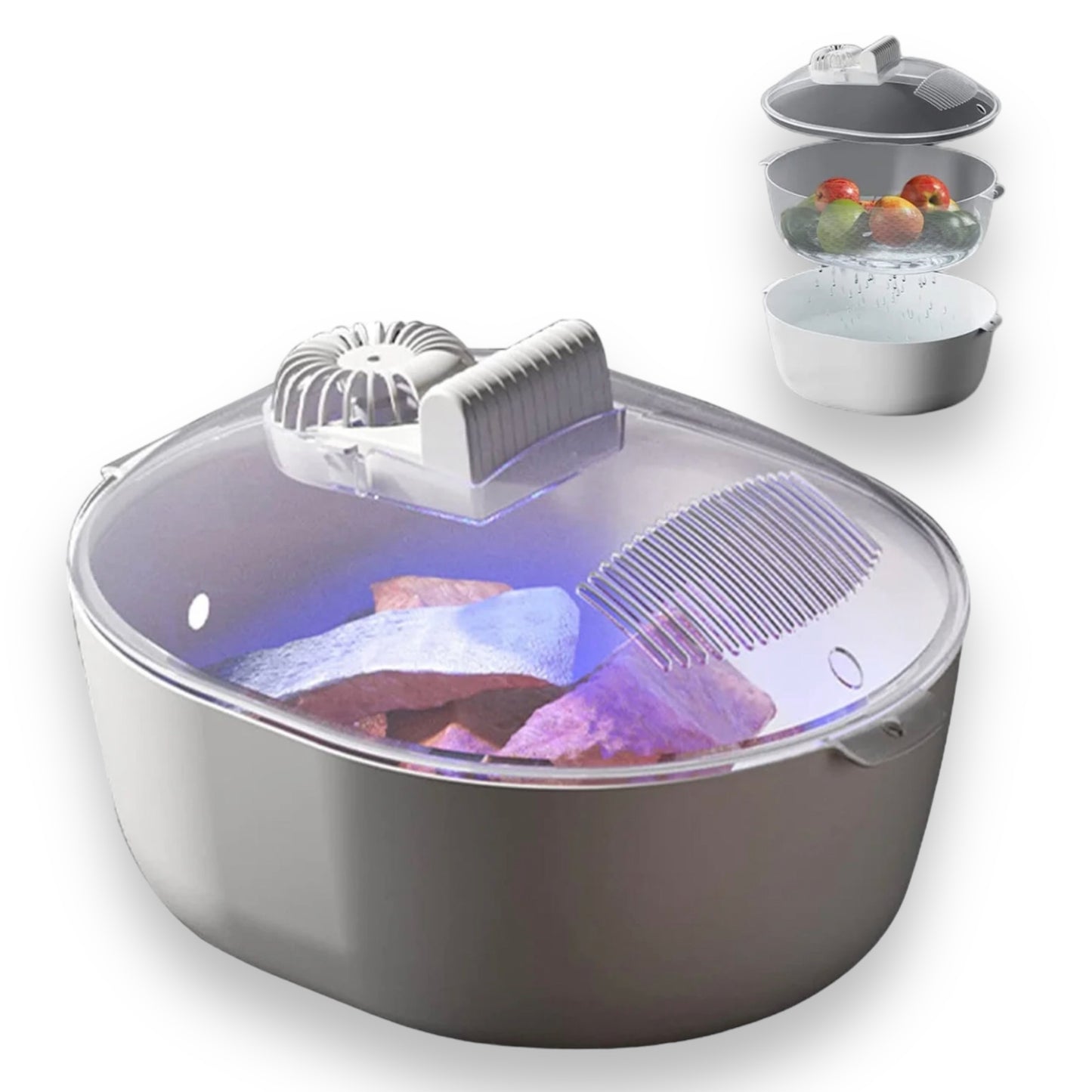 4 in 1 defroster, storage, drain & sterilisation basket