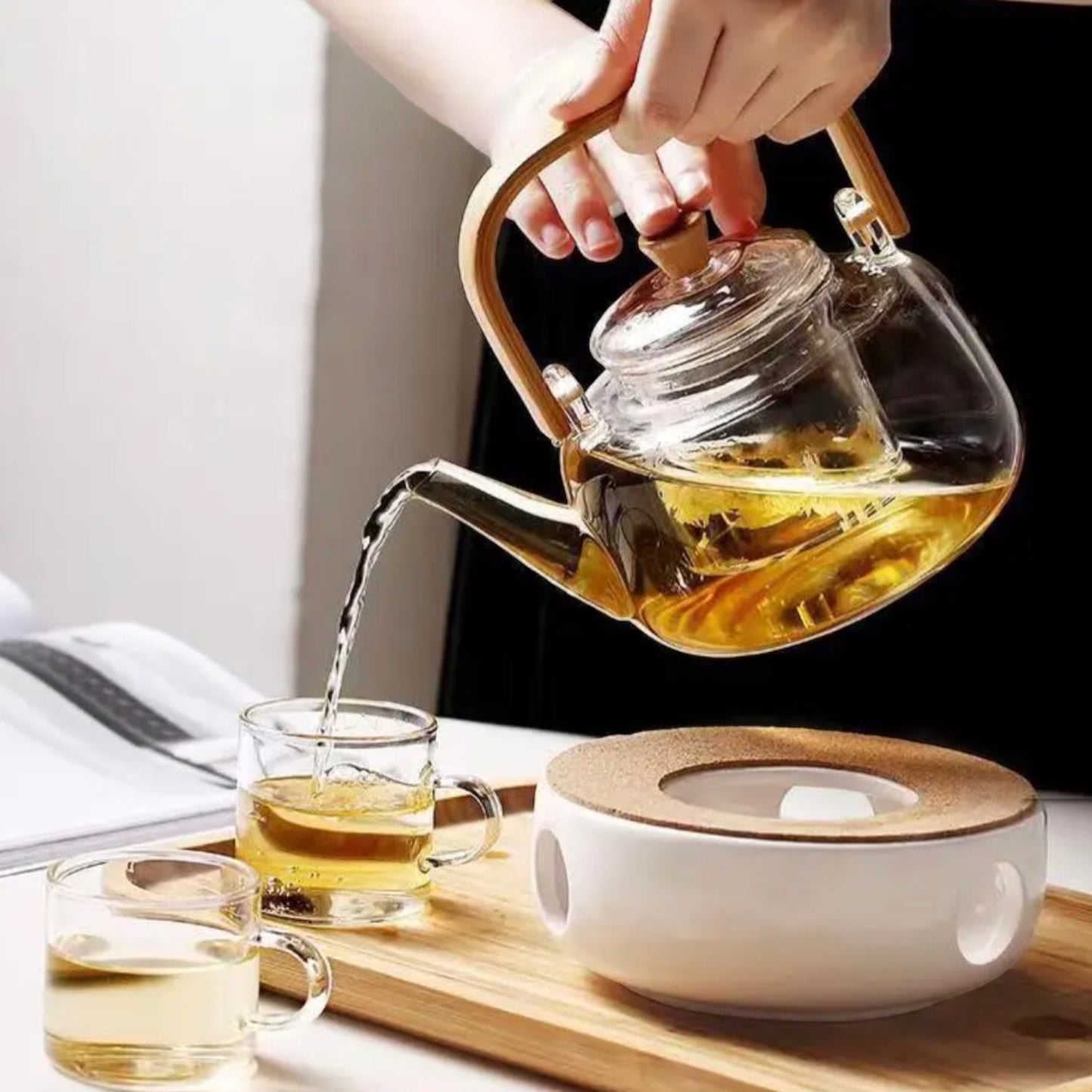 Stove top glass infuser kettle