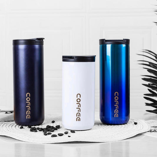 Double walled stainless steel coffee mug