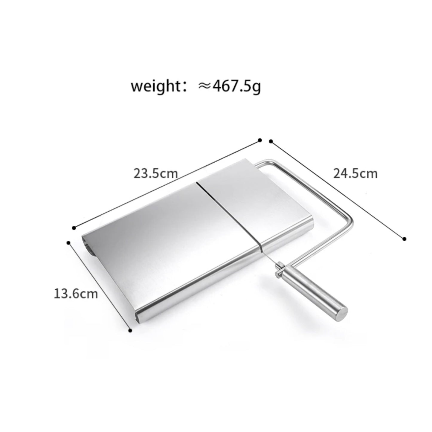 Stainless steel cheese slicer