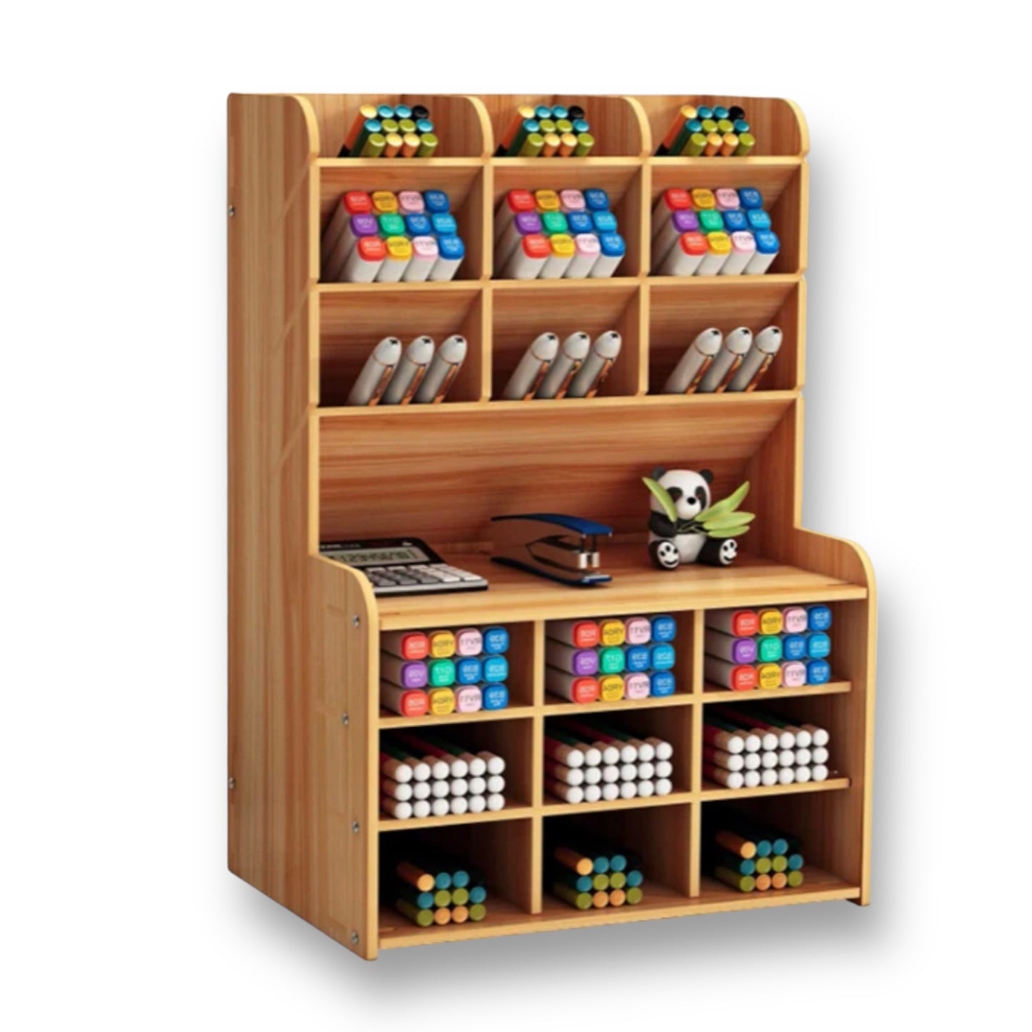 Wooden desktop organiser