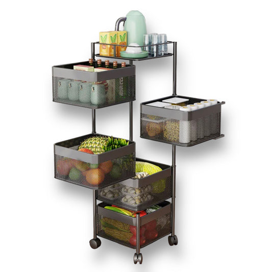 4 & 5-Layer Square Rotating Storage Rack – Large Capacity & Space-Saving Organize