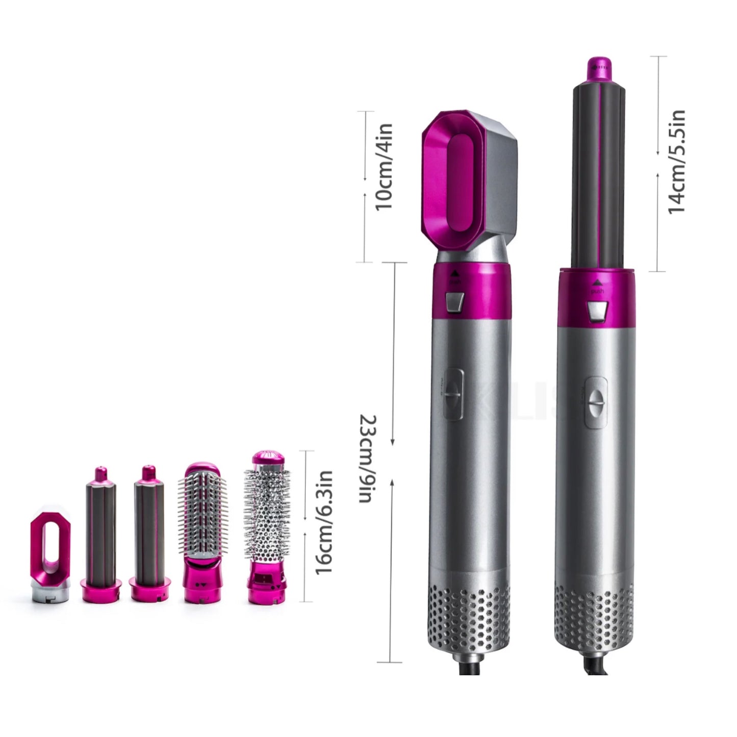 5 in 1 interchangeable hot air brush