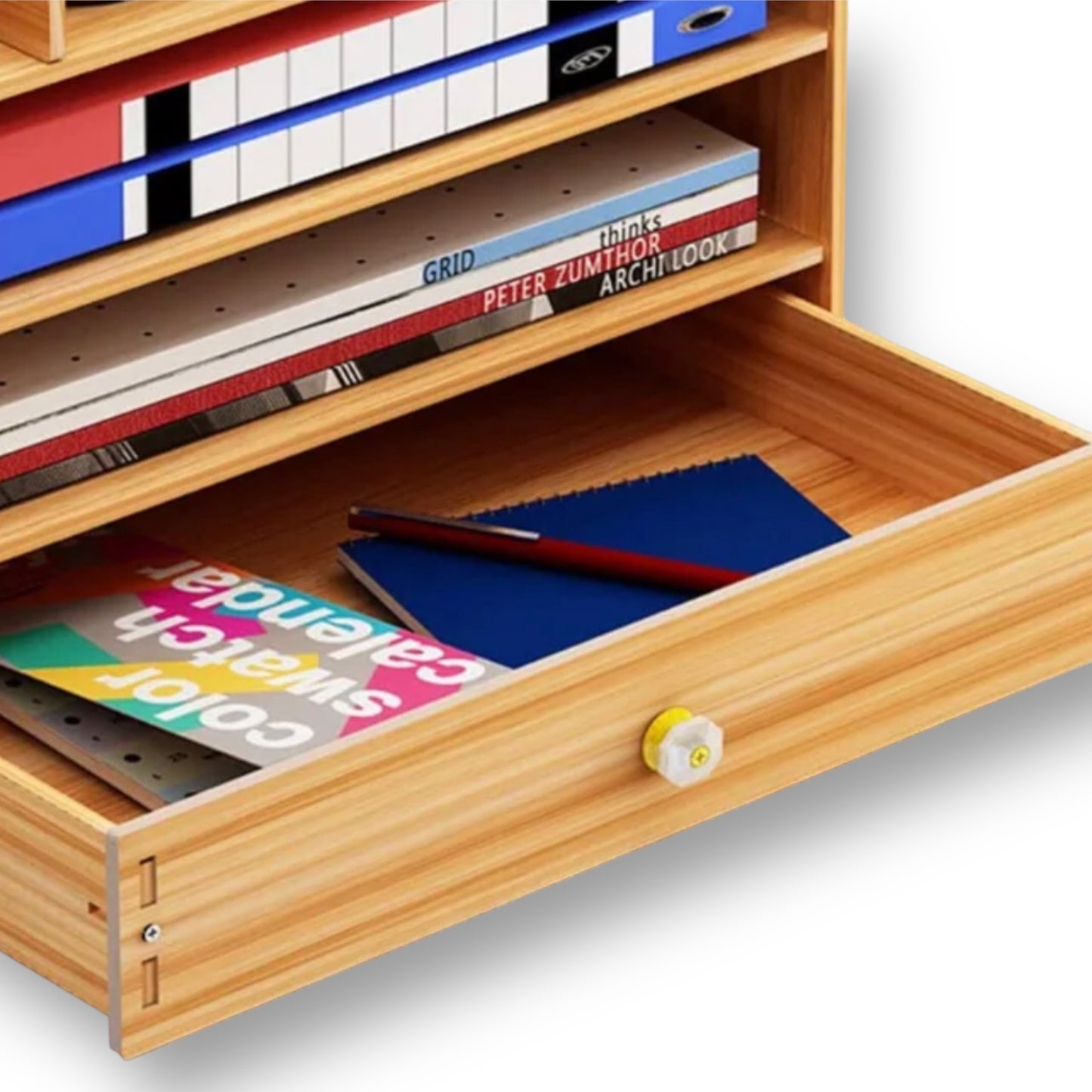 Wooden desktop organiser