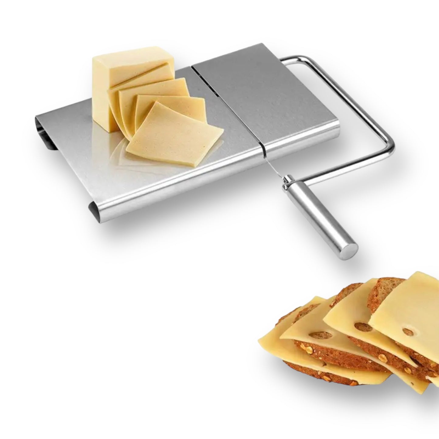 Stainless steel cheese slicer