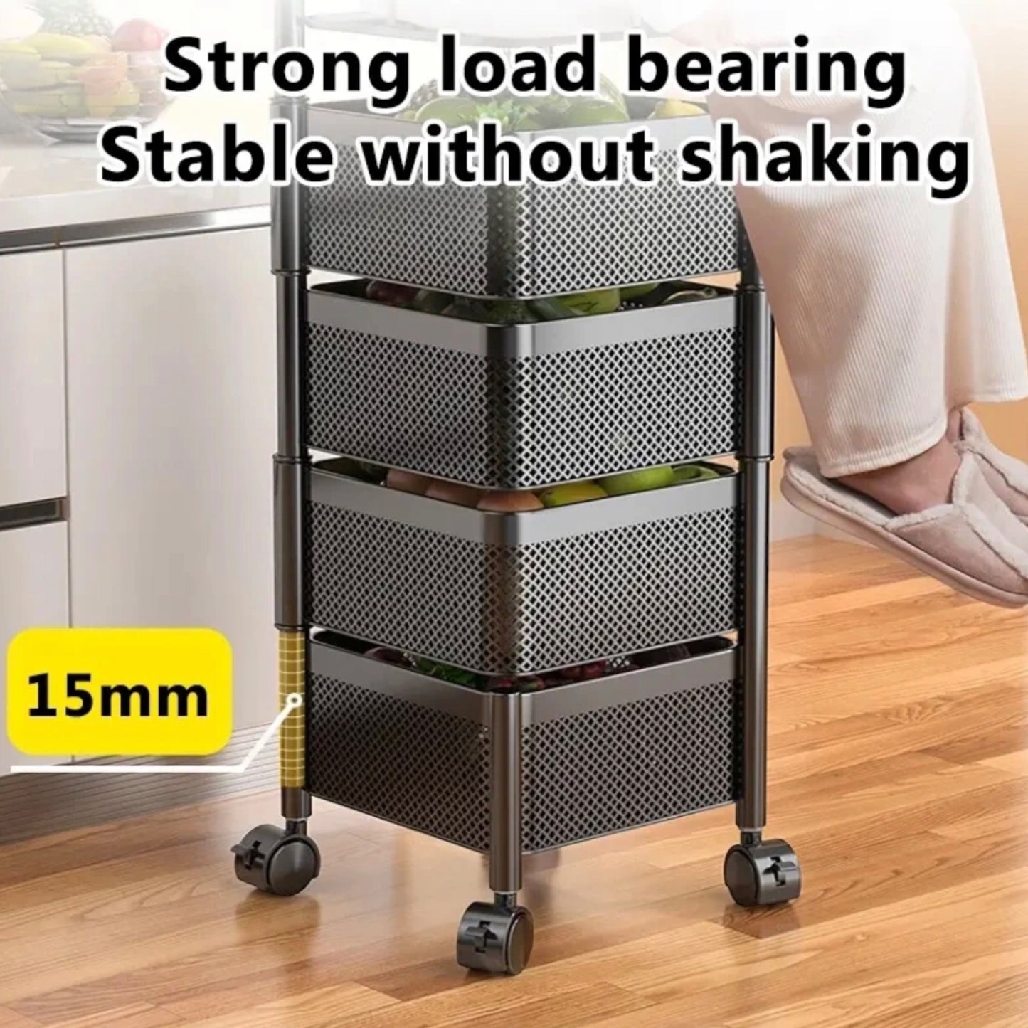 4 & 5-Layer Square Rotating Storage Rack – Large Capacity & Space-Saving Organize