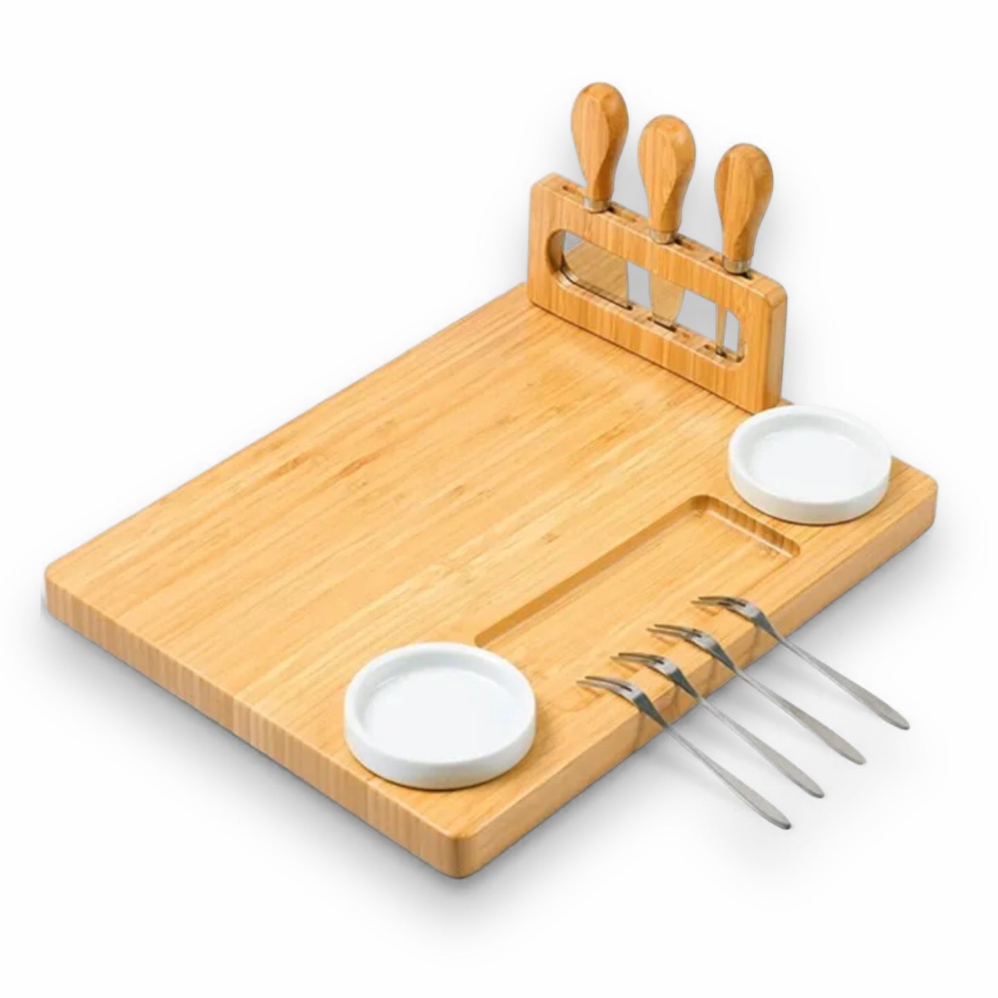 Bamboo charcuterie cheese board set