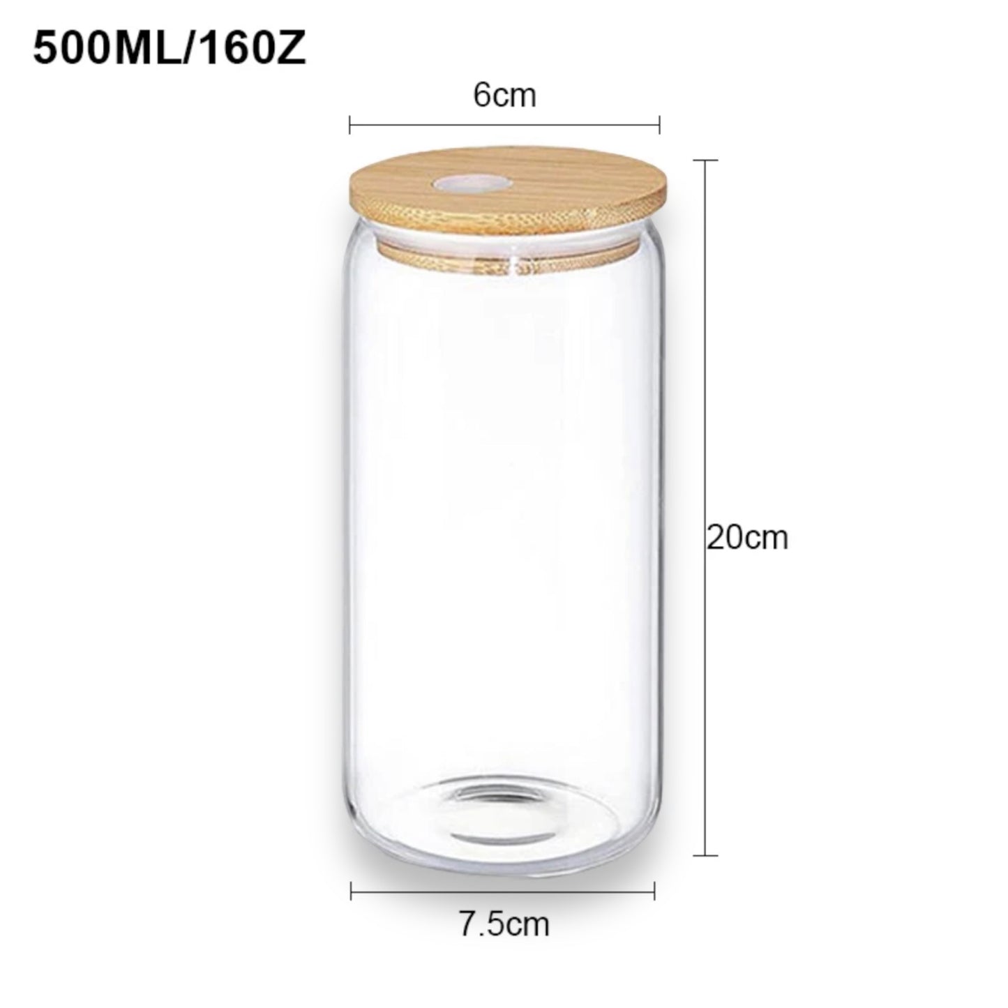 4 set glass smoothie jars with bamboo lid and glass straws
