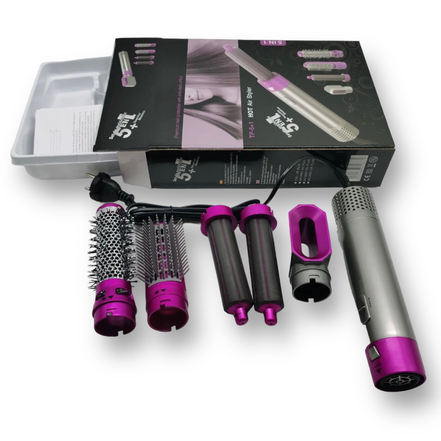 5 in 1 interchangeable hot air brush