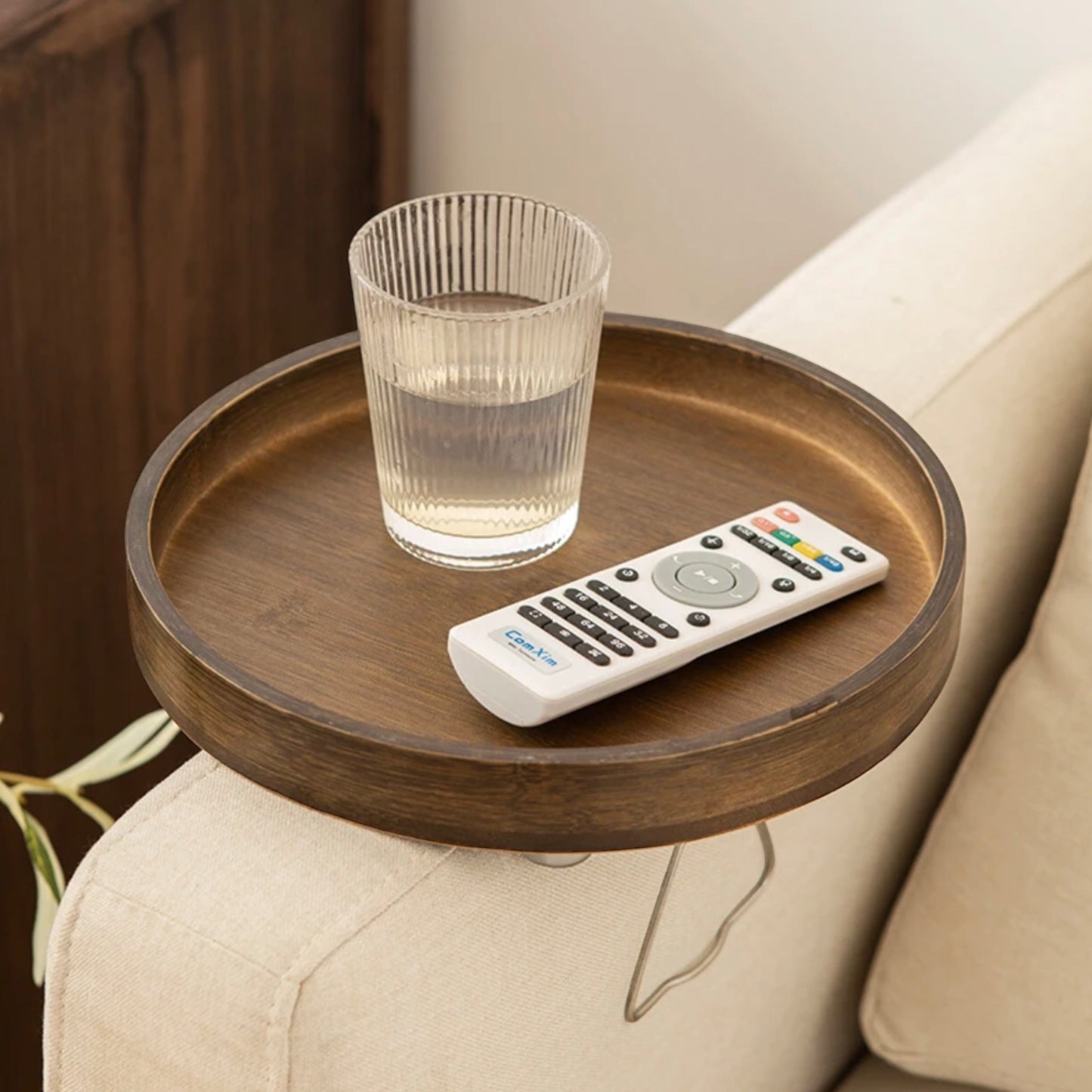 Sofa armrest decor tray