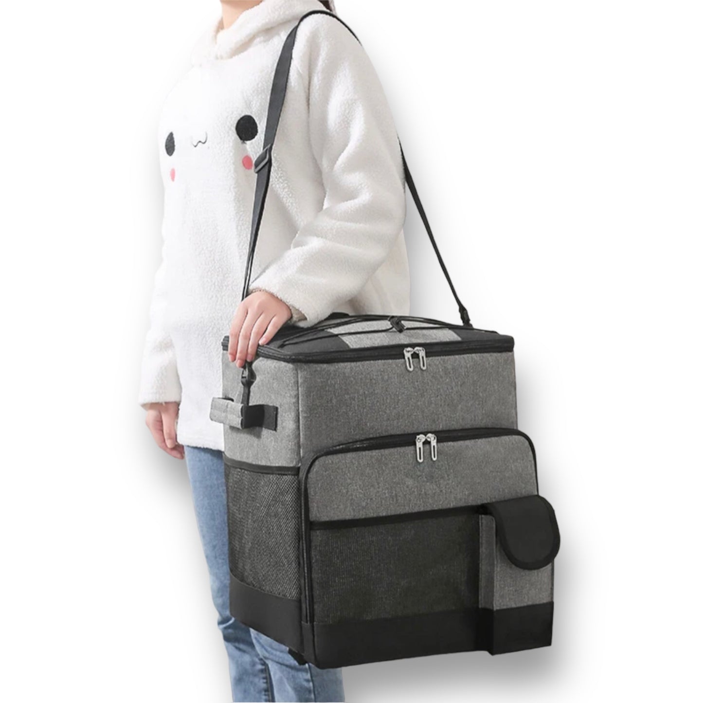 Foldable trolley thermal cooler bag