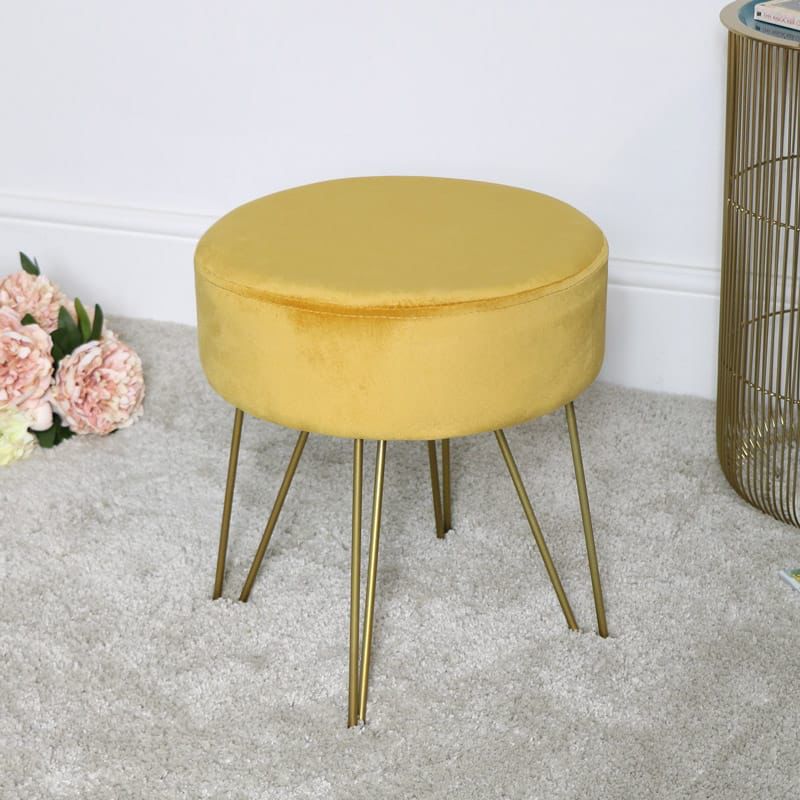 Modern Velvet Dressing Stool