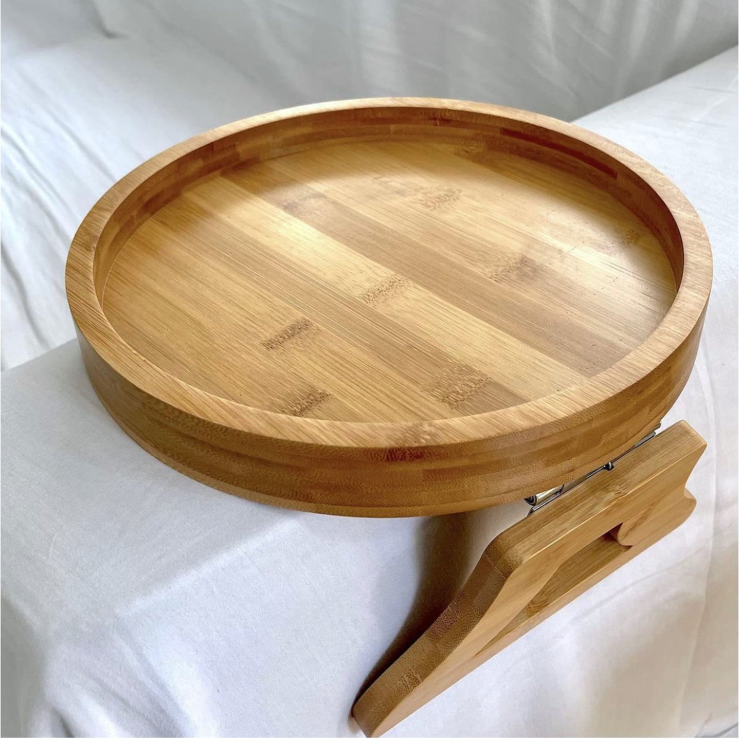 Bamboo tray for couch armrest