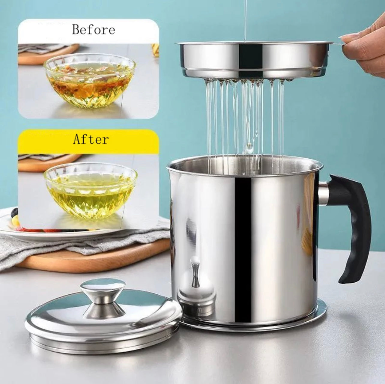 Oil Strainer Storage Jug