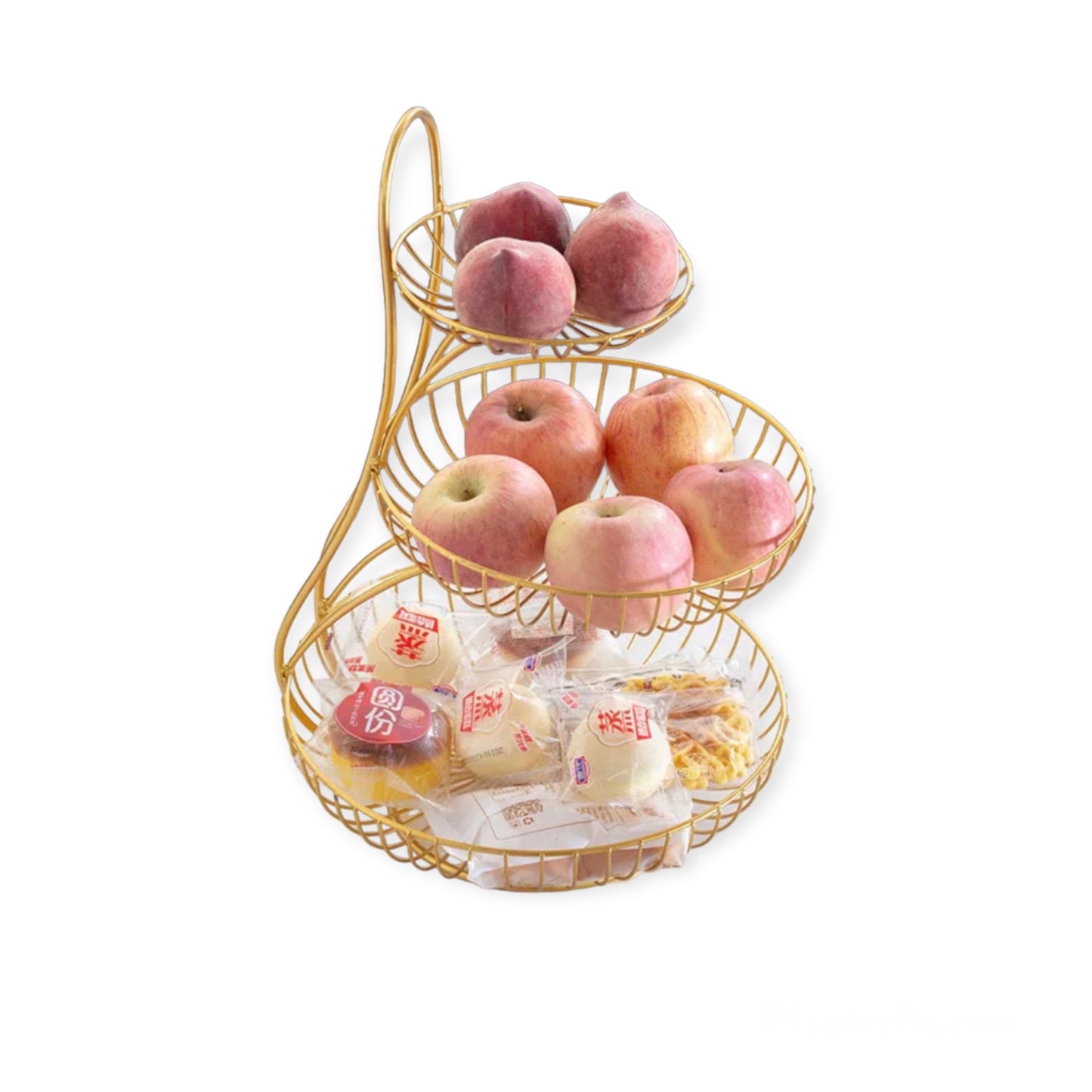 3 tier gold fruit basket