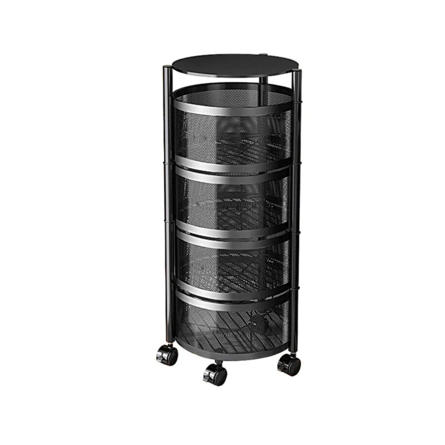 4 or 5-Tier Multi-Layer Round Rotating Storage Shelf Rack - Space-Saving Organizer