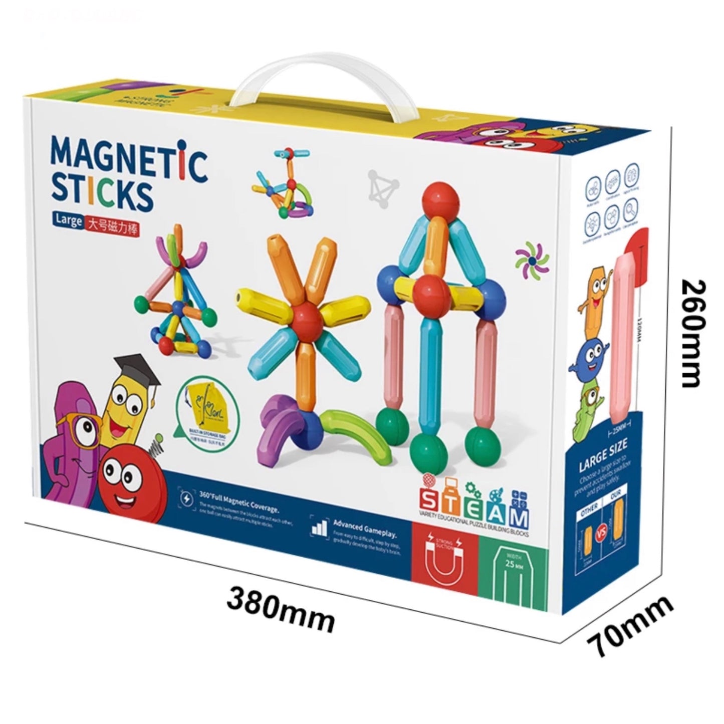 Kids educational magnetic puzzle sticks