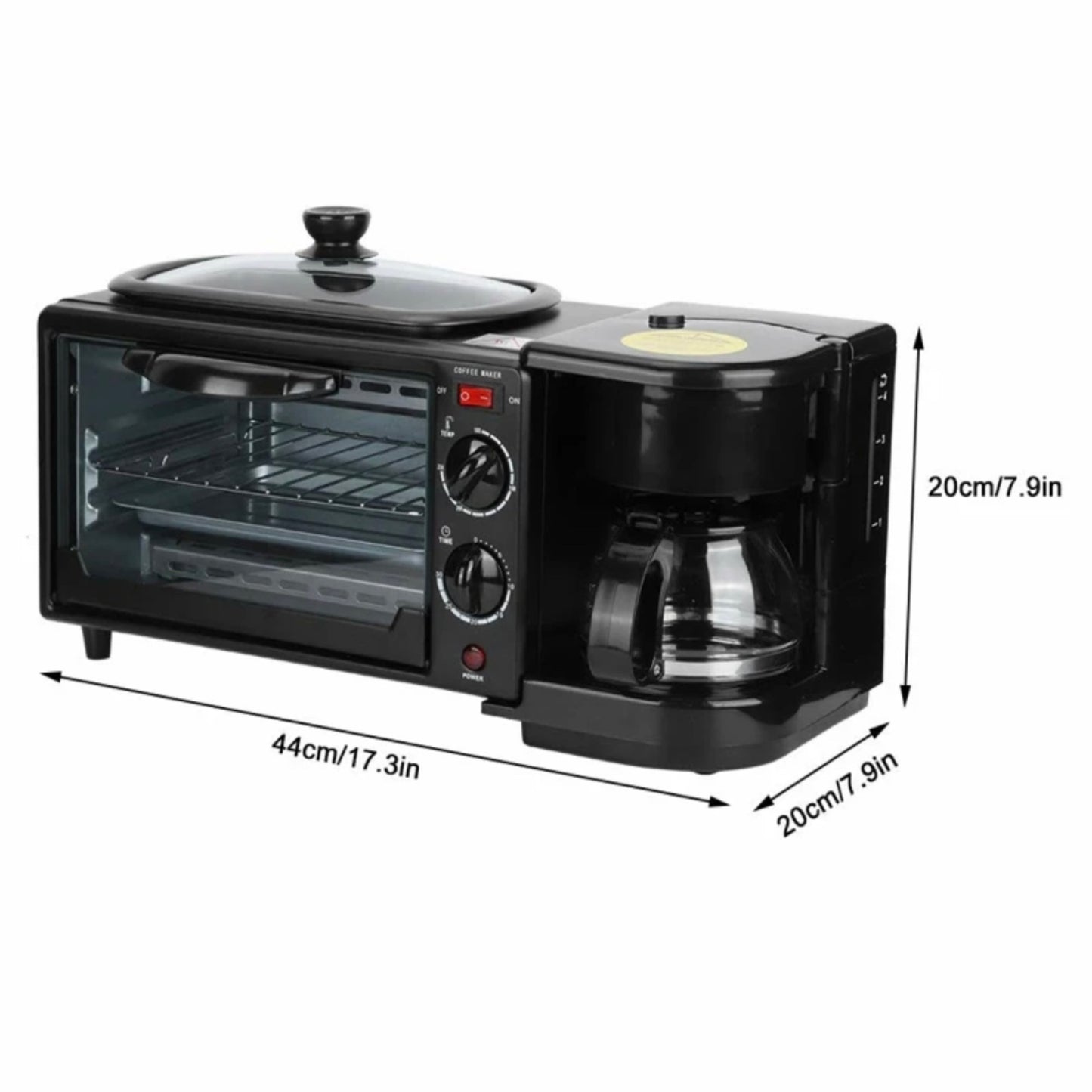 Breakfast maker machine with 3 in 1 functionality