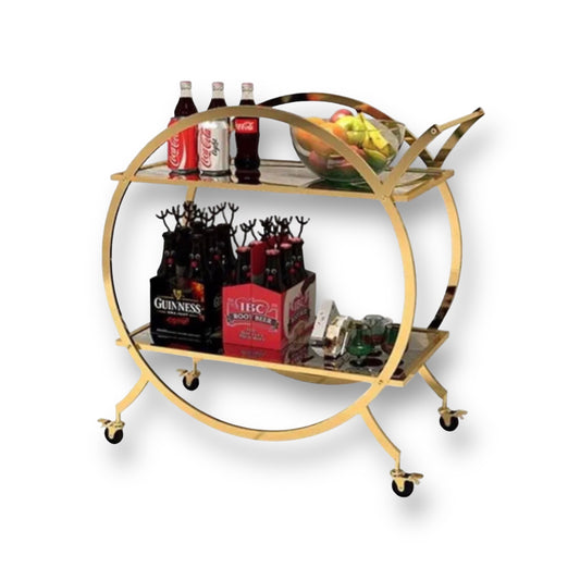 Gold bar trolley cart with wheels