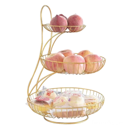 3 tier gold fruit basket