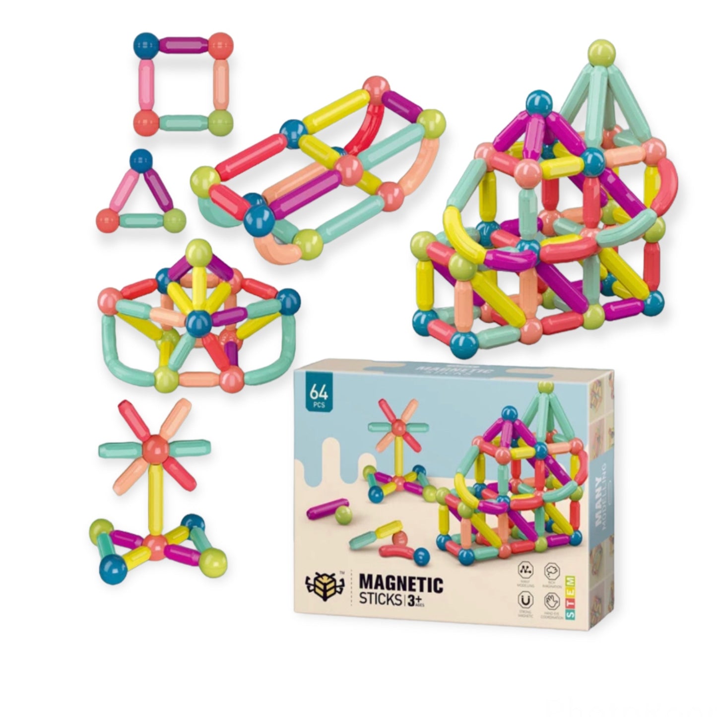Kids educational magnetic puzzle sticks