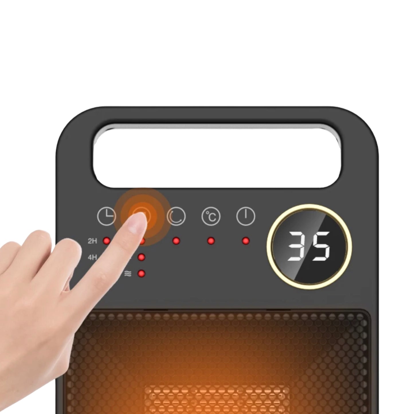 Remote controlled tower fan heater with ptc heating