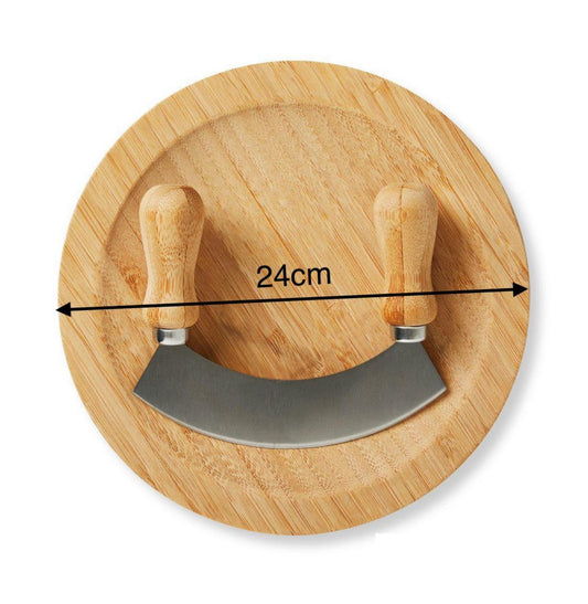 Round Board & Mezzaluna Knife Set