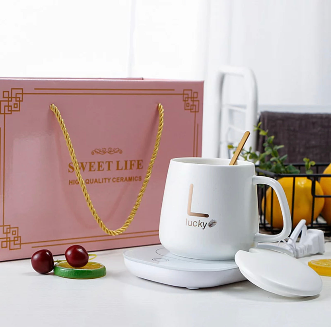 Ceramic Cup With USB Warmer Coaster
