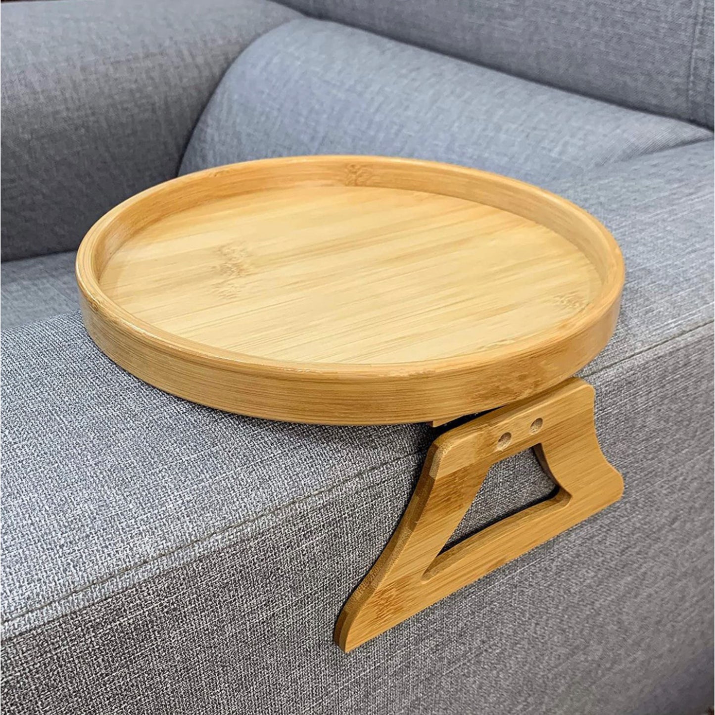 Bamboo tray for couch armrest