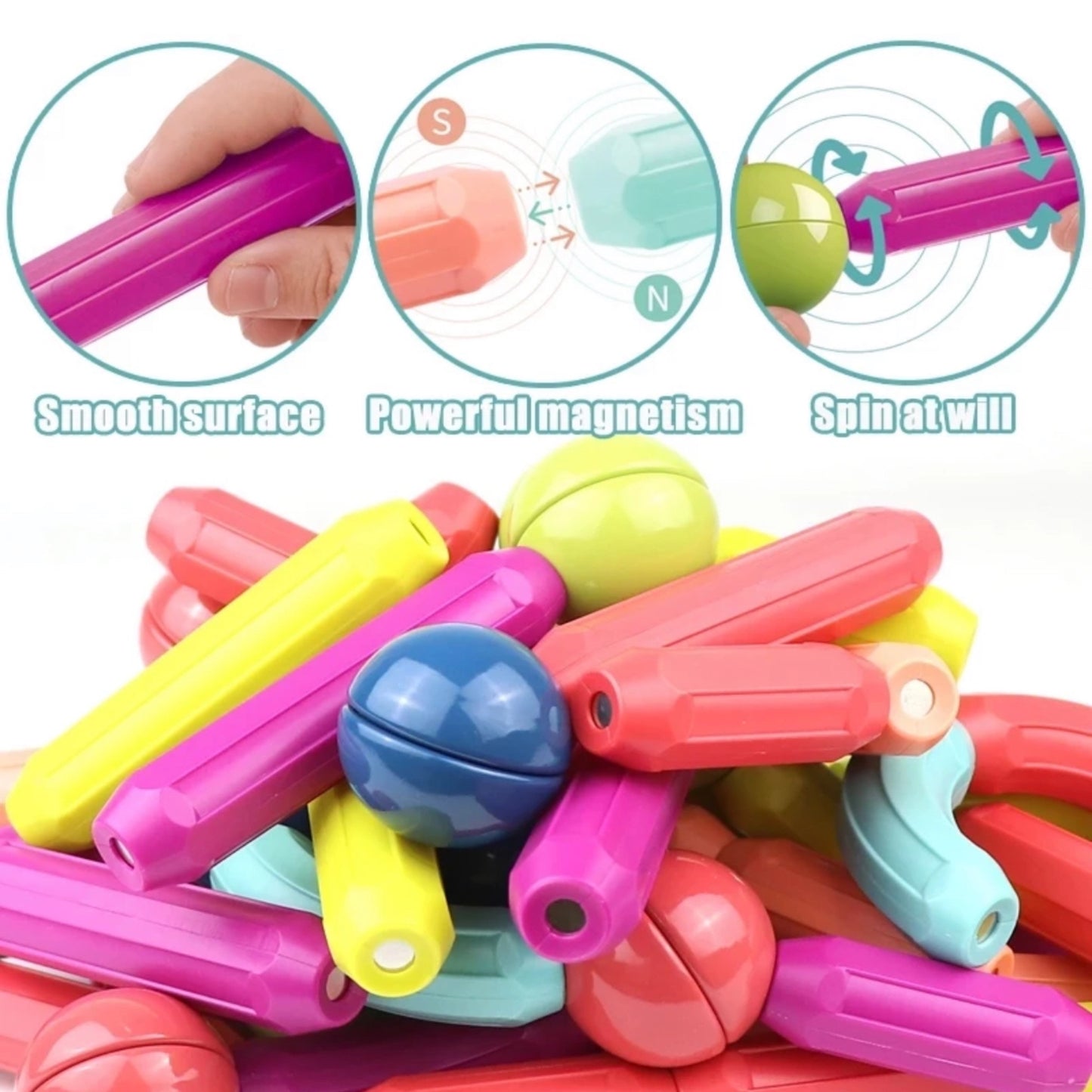 Kids educational magnetic puzzle sticks
