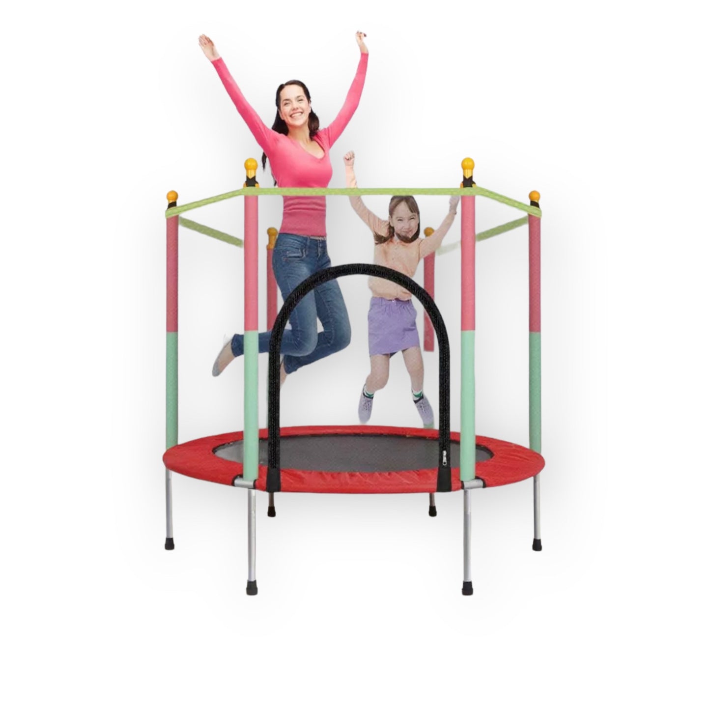 Premium Kids Mini Trampoline with Safety Net Enclosure