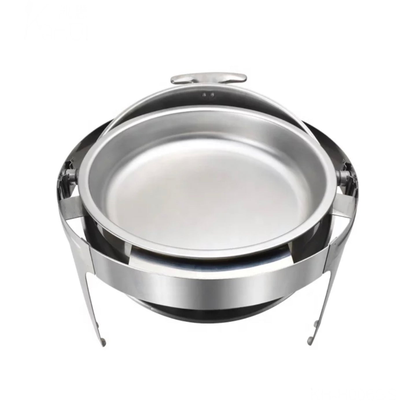 Silver round chafing dish with window