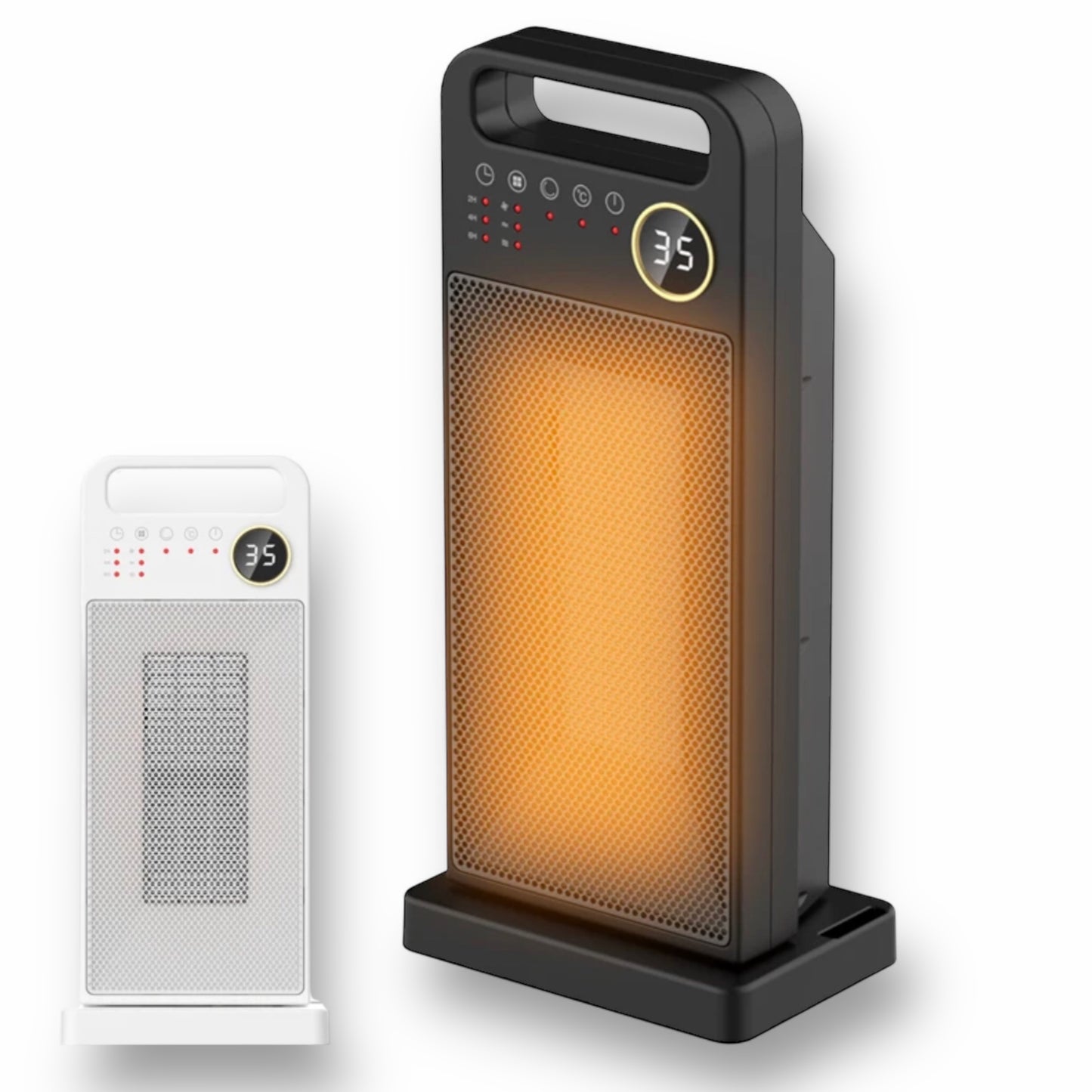 Remote controlled tower fan heater with ptc heating
