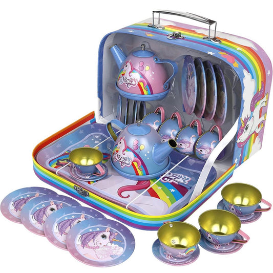Unicorn tea set with carry case