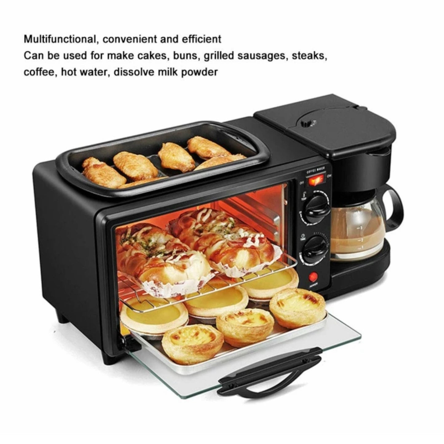 Breakfast maker machine with 3 in 1 functionality