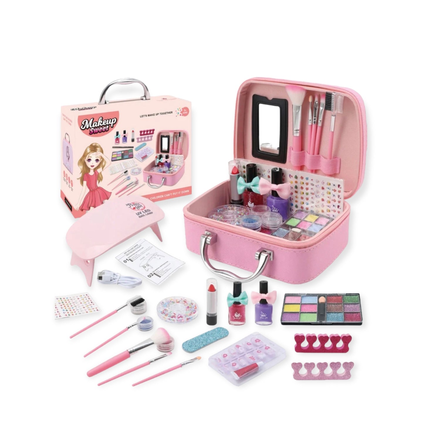 Kid’s nail kit toy set with UV lamp