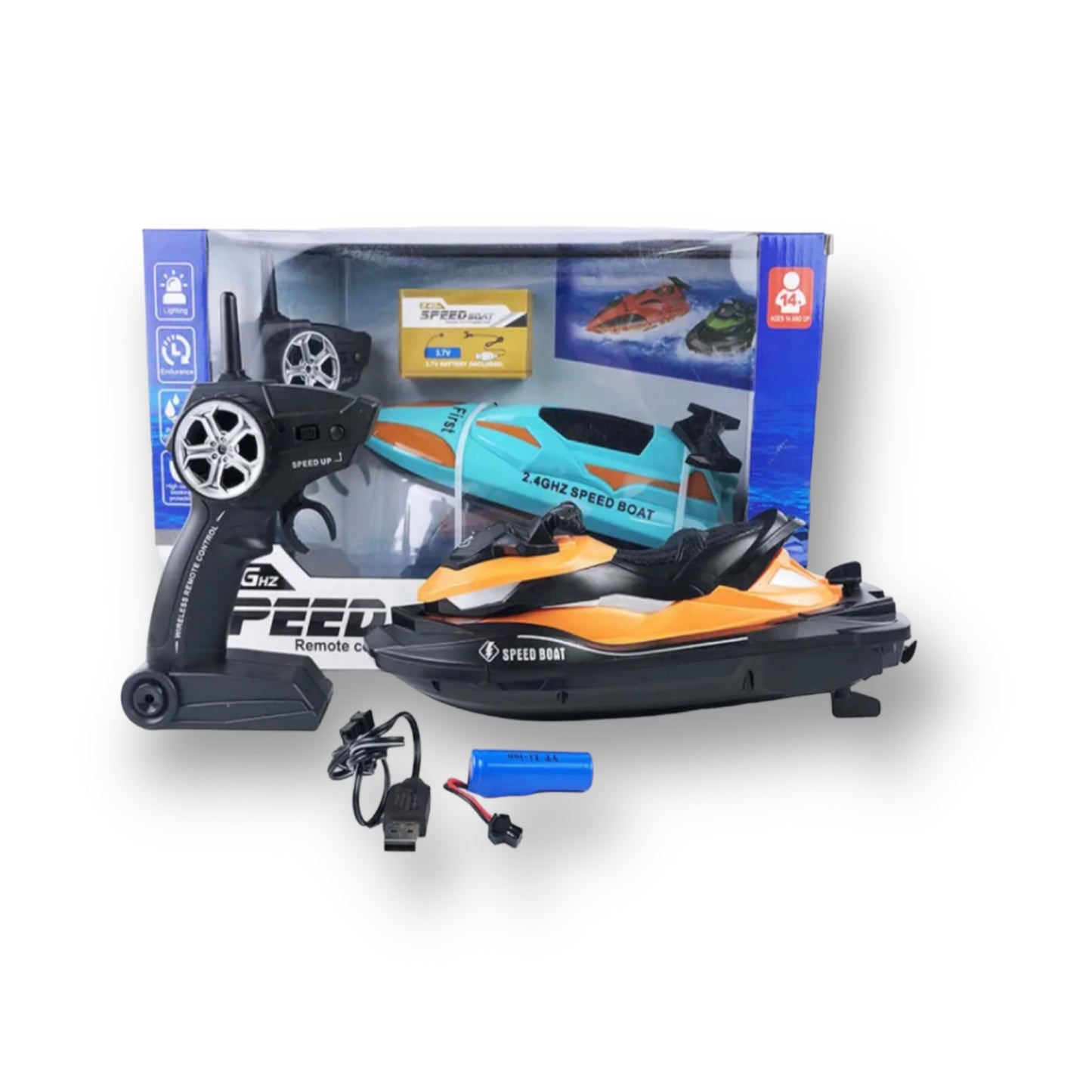 2.4 GHz remote controlled speedboat toy